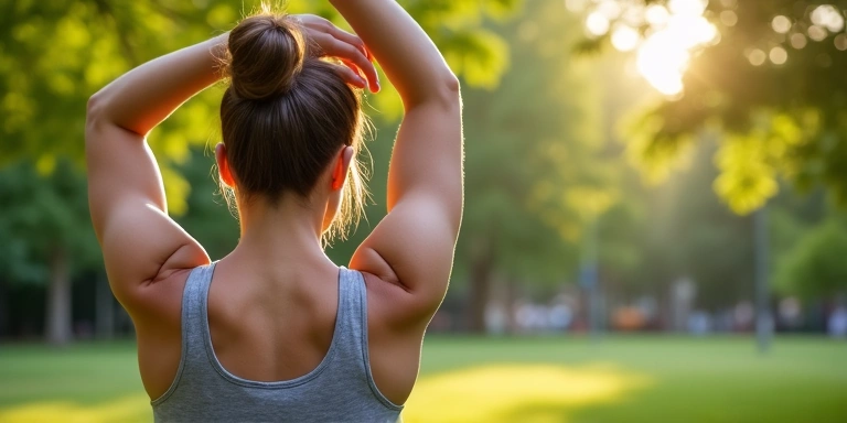 Persona che fa stretching dopo l'allenamento in un parco